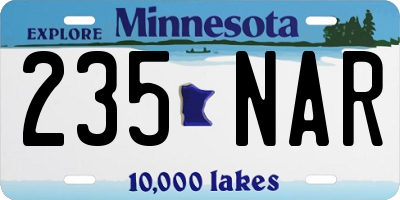 MN license plate 235NAR