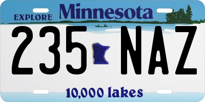 MN license plate 235NAZ