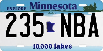 MN license plate 235NBA