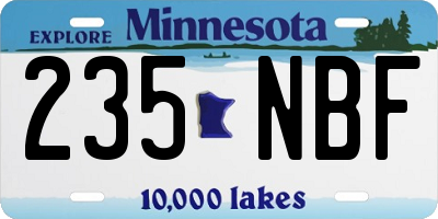 MN license plate 235NBF