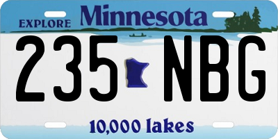 MN license plate 235NBG