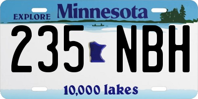 MN license plate 235NBH