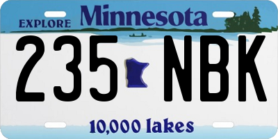 MN license plate 235NBK