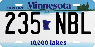 MN license plate 235NBL