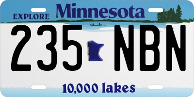 MN license plate 235NBN