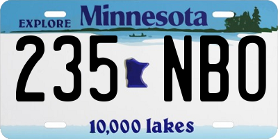 MN license plate 235NBO