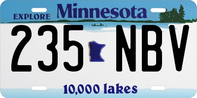 MN license plate 235NBV