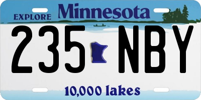 MN license plate 235NBY