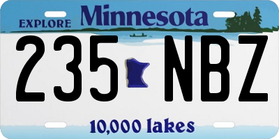 MN license plate 235NBZ