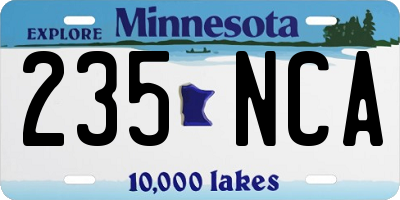 MN license plate 235NCA