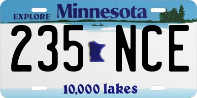 MN license plate 235NCE
