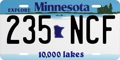 MN license plate 235NCF