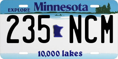 MN license plate 235NCM