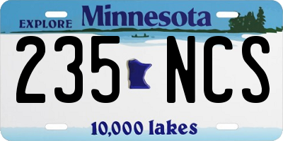 MN license plate 235NCS