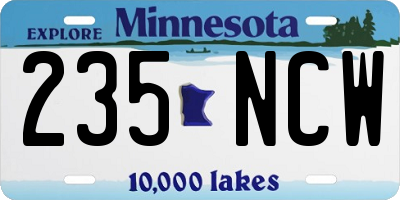 MN license plate 235NCW