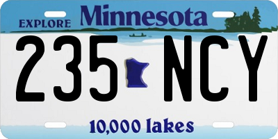 MN license plate 235NCY
