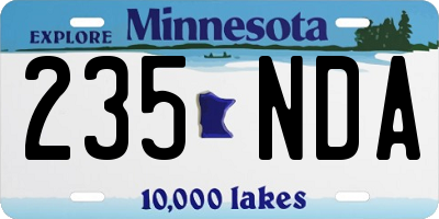 MN license plate 235NDA