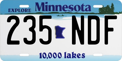 MN license plate 235NDF