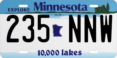 MN license plate 235NNW