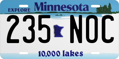MN license plate 235NOC