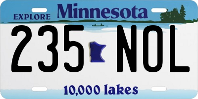 MN license plate 235NOL