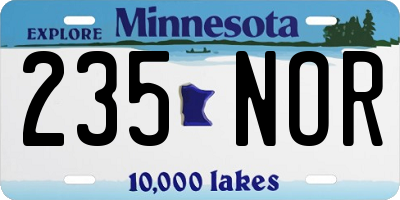 MN license plate 235NOR