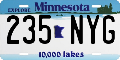MN license plate 235NYG