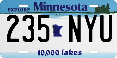MN license plate 235NYU