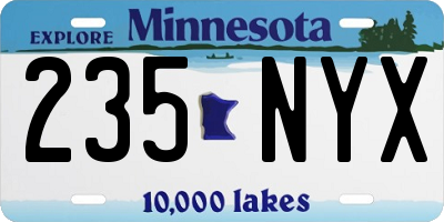 MN license plate 235NYX