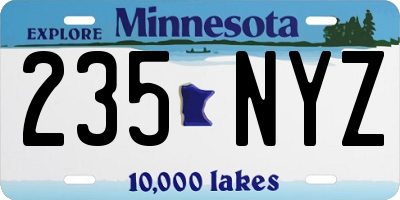 MN license plate 235NYZ