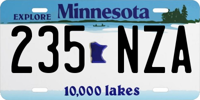 MN license plate 235NZA