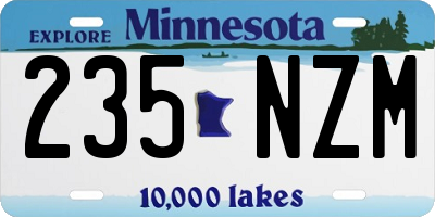 MN license plate 235NZM