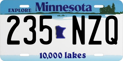 MN license plate 235NZQ