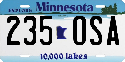 MN license plate 235OSA