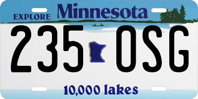 MN license plate 235OSG