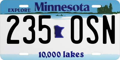 MN license plate 235OSN