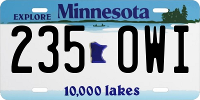 MN license plate 235OWI