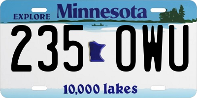 MN license plate 235OWU