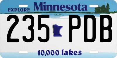 MN license plate 235PDB