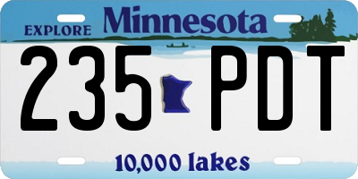 MN license plate 235PDT