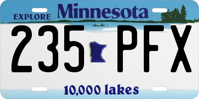 MN license plate 235PFX