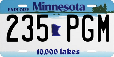 MN license plate 235PGM