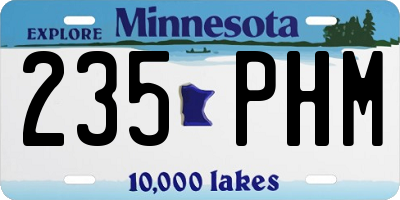 MN license plate 235PHM