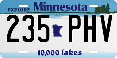 MN license plate 235PHV