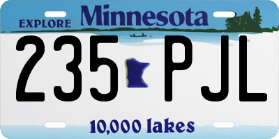 MN license plate 235PJL
