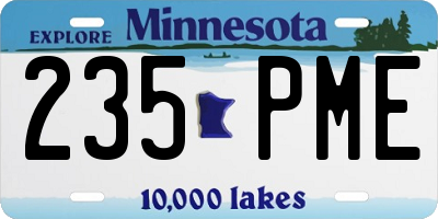 MN license plate 235PME
