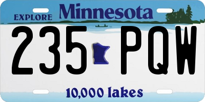 MN license plate 235PQW