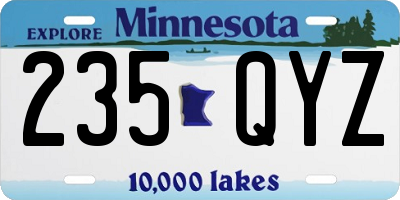 MN license plate 235QYZ