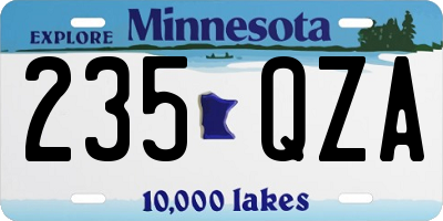 MN license plate 235QZA