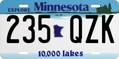 MN license plate 235QZK
